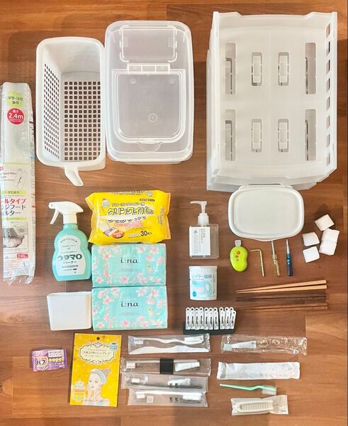 プラ収納 かご 掃除用品 歯ブラシ メラミンスポンジ 綿棒 ティッシュ まとめ売
