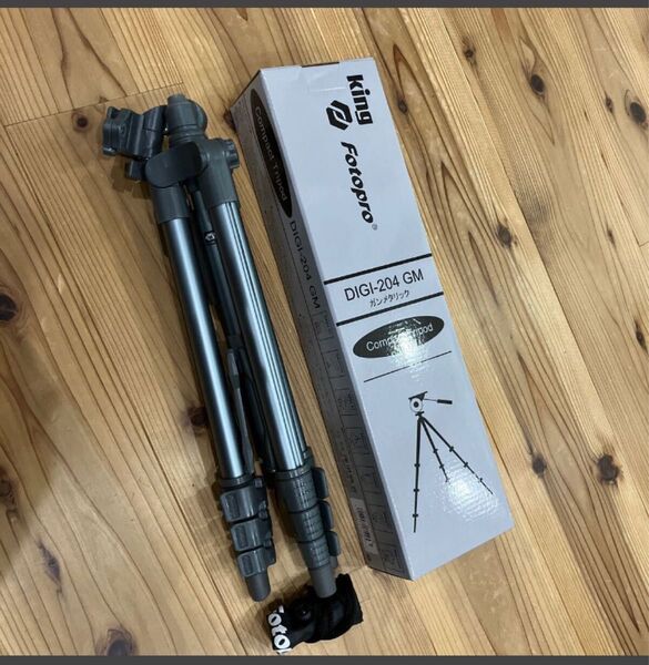 コンパクト三脚 全高1200mm 重量570g ビデオカメラ三脚 グレー カメラ