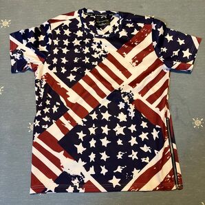 Mr.Being Long Miss GO アメリカ国旗柄Tシャツ サイドジッパーフリーサイズ