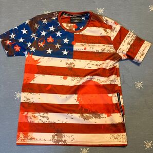Mr. Bathing Ape アメリカ国旗柄Tシャツ サイドジッパー 古着メンズフリーサイズ半袖Tシャツ