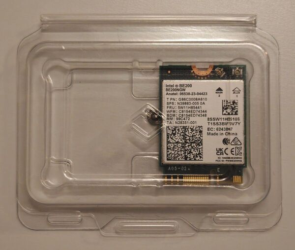 未使用 intel BE200 BE200NGW WiFi7 Bluetooth 5.4 NGFF 無線LANカード