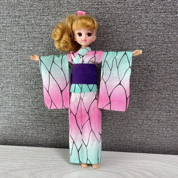 リカちゃん 服 ハンドメイド 浴衣 胡蝶しのぶ 柄