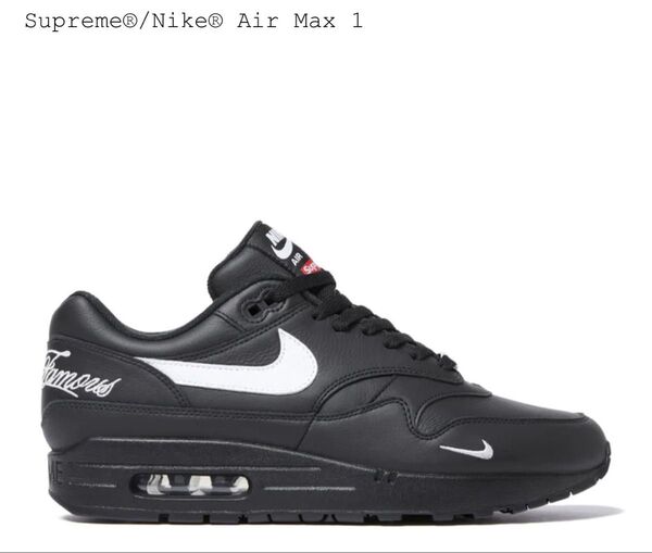 【新品】26.5cm supreme NIKE Air MAX 1 黒 Black シュプリーム ナイキ エアマックス