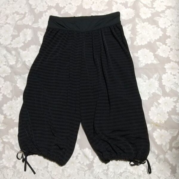 バルーンパンツ 黒 七分丈 レディース Lサイズ