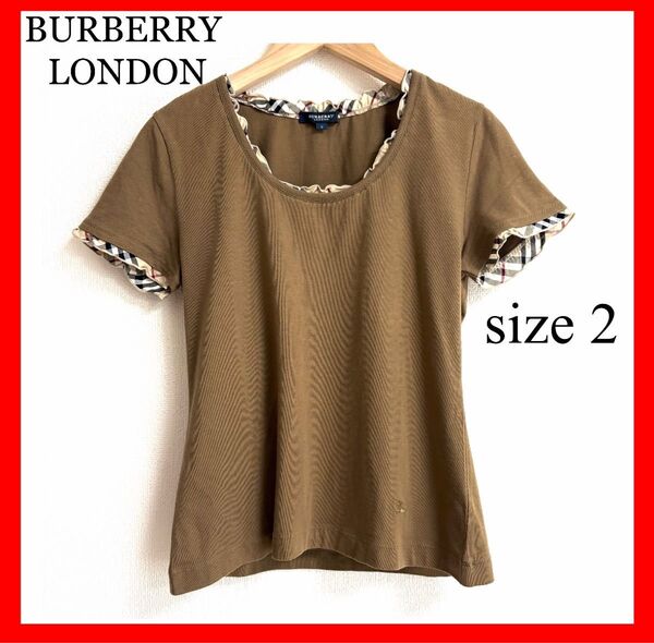 BURBERRY LONDON バーバリーロンドン ブラウン Tシャツ サイズ2 ノバチェック
