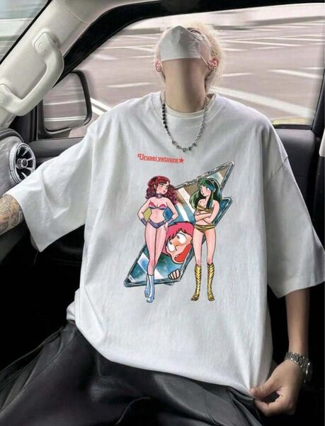 ラムとランのプリントTシャツ ホワイト