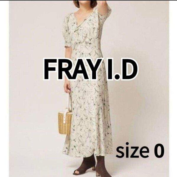 FRAY I.D ラインフラワースリーブタックワンピース サイズ0