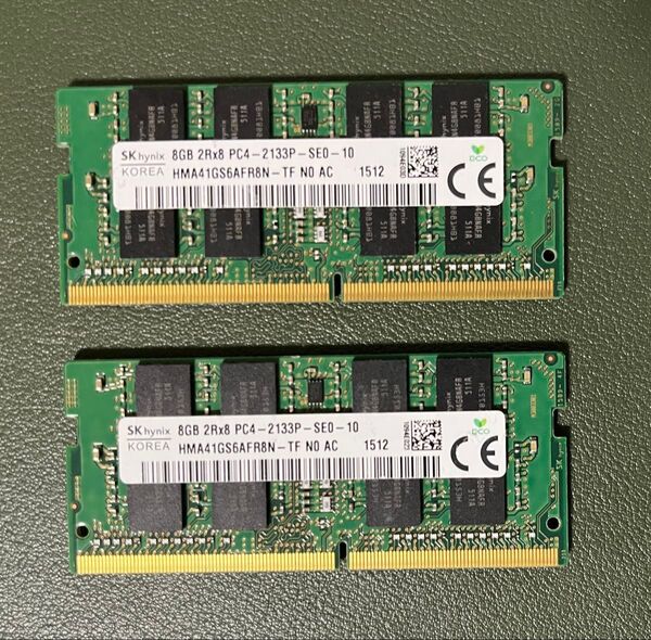 SK hynix製 メモリ PC4-2133P 2Rx8 16GB(8GB x2個) SO-DIMM DDR4
