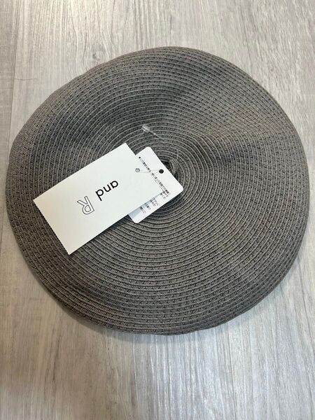 新品 快適 麻85% 綿15% リネンベレー帽 帽子 グレー