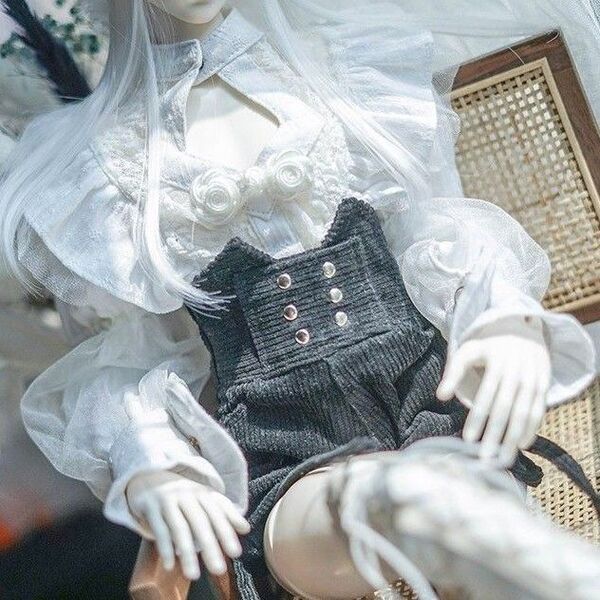 ドール ブラウス 1/3 60cm級サイズ 男女兼用 ユニセックス 白 ホワイト レース 付け襟