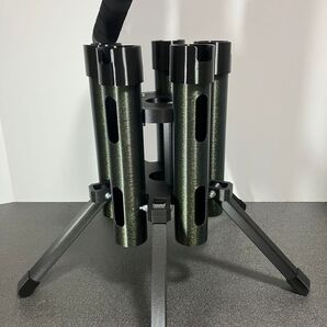 NEWエリアロッドスタンド 強化バージョン ダークツインクリンクゴールド 5本仕様 カーボン仕様 3Dプリンター製作 ハンドメイド