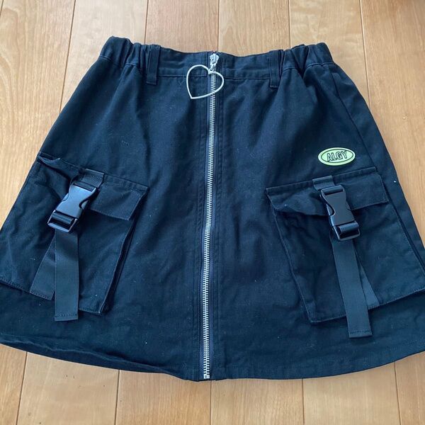 ALGY☆バックル付きスカート☆インナーパンツ付き☆160cm☆黒☆ゴムウエスト☆即購入可能☆送料込み