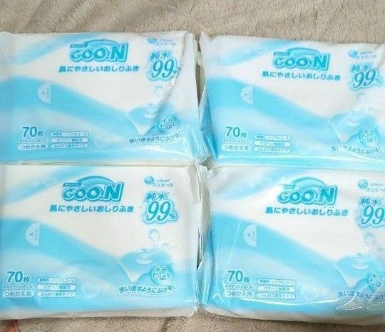 【新品】4個 肌に優しい おしり拭き GOON グーン