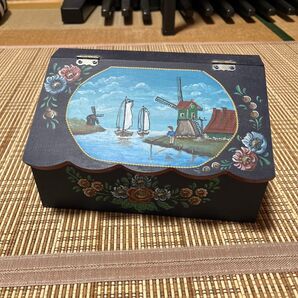 トールペイント手描き オランダ風景 小物入れ