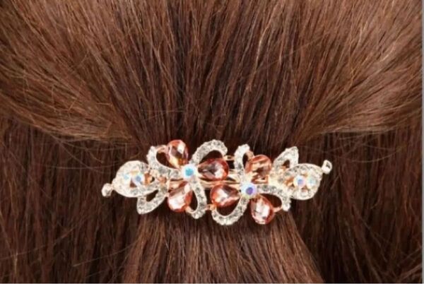 お花モチーフ ラインストーン ビジュー パレッタ 髪飾り 髪留め お花 バレッタ ビジュー バレッタ ヘアアクセサリー