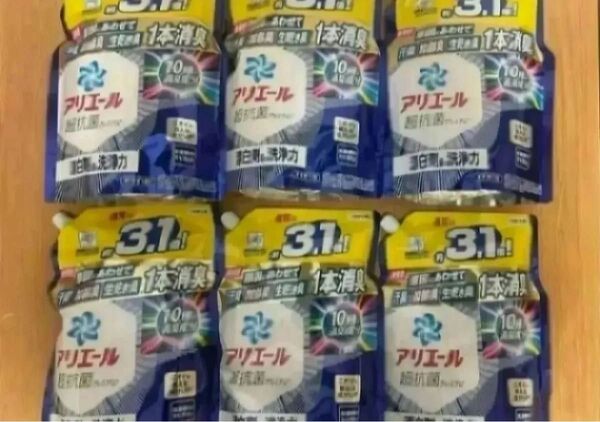 アリエール 超抗菌プレミアム 1260g×6袋 液体洗剤 洗濯洗剤 つめかえ用 アリエール P&G 1本消臭