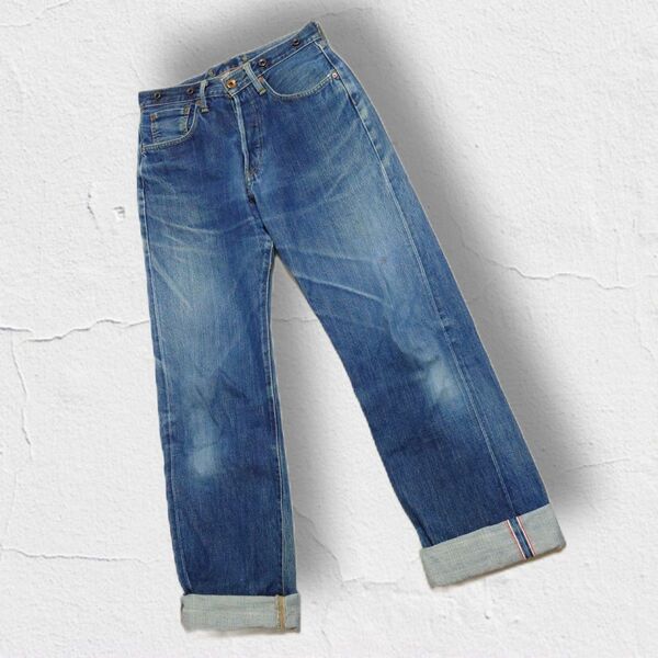 90s EDWIN エドウィン505 Overall ジーンズ デニムパンツ サスペンダーボタン シンチバック 赤耳 ビンテージ