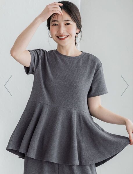 coca コカ エンボス加工 ペプラムプルオーバー