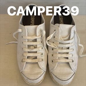 CAMPER カンペール レザーシューズ 39ホワイト パンチング スニーカー