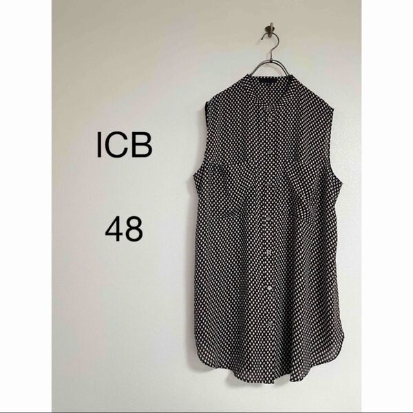 ICB/ノースリーブロングブラウス 幾何学模様 オシャレ 48