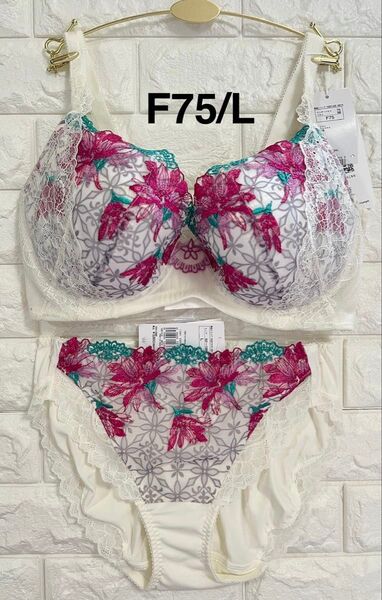 トリンプ プレミアム レッドレーベル 天使のブラ スリムライン TR0112 月光の女王 オフホワイト 上下セット F75/L