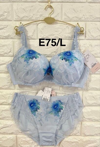トリンプ プレミアム フロラーレ FL516 スウィート アネモネ 上下セット ブルー E75/L