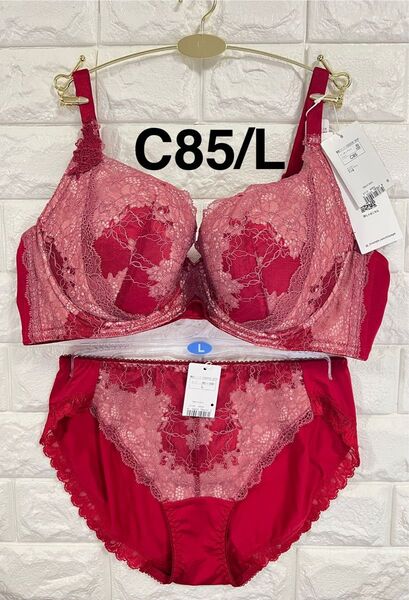 トリンプ 天使のブラ スリムライン TR614 上下セット レッド C85/L