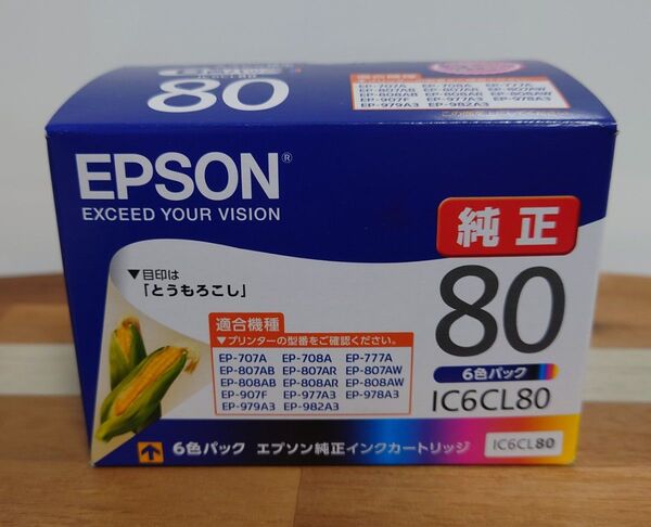 【未使用】エプソン純正 インクカートリッジ とうもろこし 「IC6CL80」