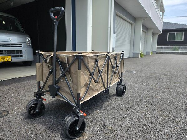 キャリーワゴン【ブレーキ付き】Housolution 大容量260L 耐荷重200kg キャンプ等に 中古 アウトドア 折り畳み