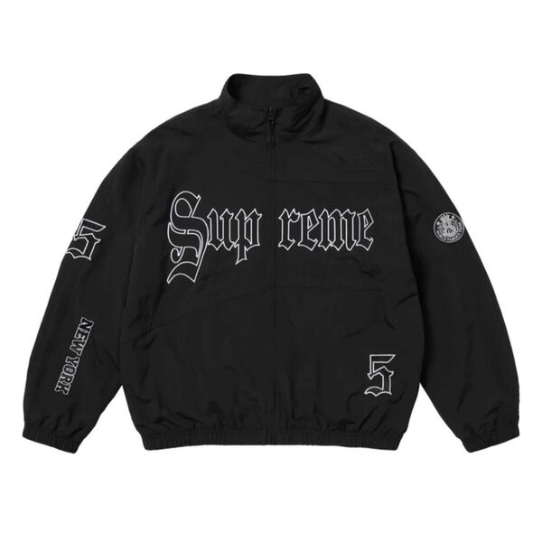 supreme old english track jacket