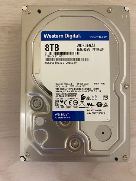 Western Digital WD80EAZZ 8TB SATA 検査済