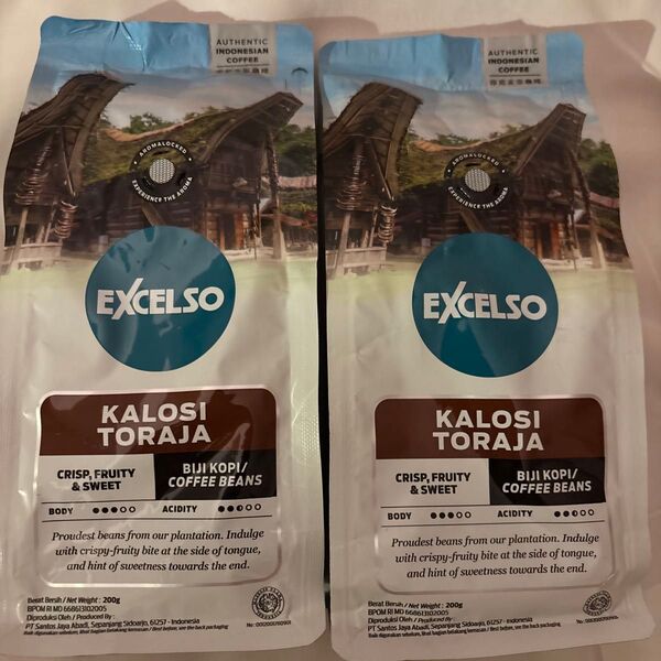 EXCELSO KALOSI TORAJA コーヒー豆 200g 2袋セット
