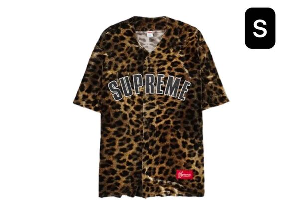 Supreme Velvet Baseball Jersey "Leopard"
