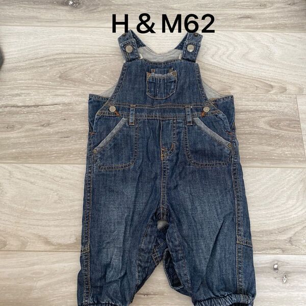 H&M デニムオーバーオール 62 男の子 女の子 ロンパース