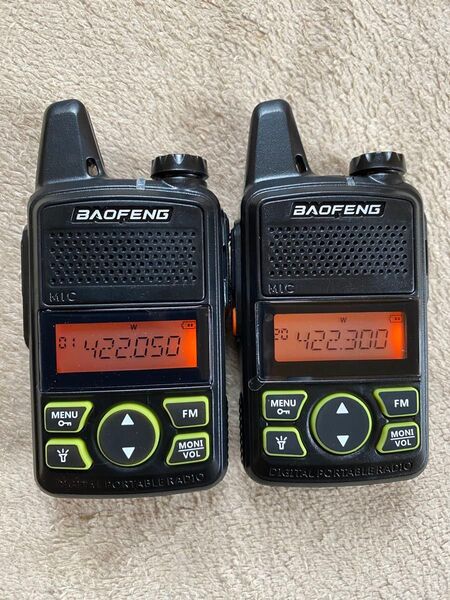 特定小電力無線 激飛び Baofeng BF-T1(特小の20チャンネル実装済み)FM放送受信可 USB充電可能【2台セット】