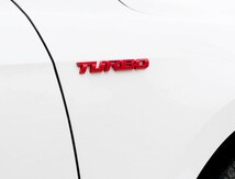 ●TURBO ロゴ アルミ 車 カー ステッカー シルバー (送料無料) 当日発送_画像4