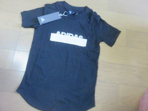 adidas ジュニア 半袖Tシャツ 130 BK 新品 ☆決算セール☆。