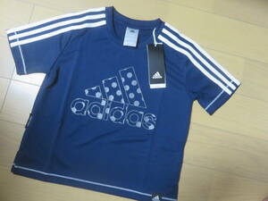 adidas CLIMALITE ガールズ・ジュニア 半袖 120㌢ NV 新品 ☆決算セール☆。