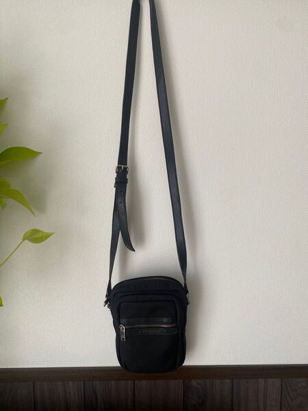 サンローラン シティ ショルダーバッグ キャンバス レザー 黒 SAINT LAURENT 斜めがけ