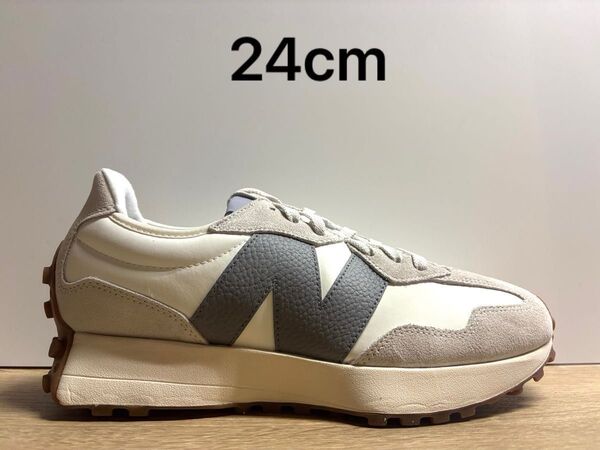 未使用 24cm D ニューバランス U327LT ホワイト/ベージュ new balance