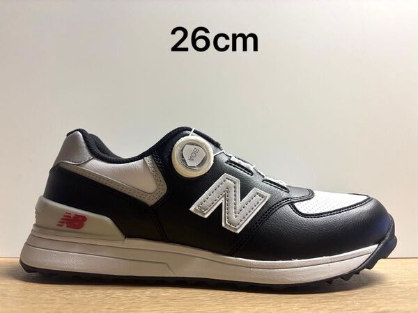 未使用 26cm 2E ニューバランスゴルフシューズUGBS574Lブラック/ホワイト new balance
