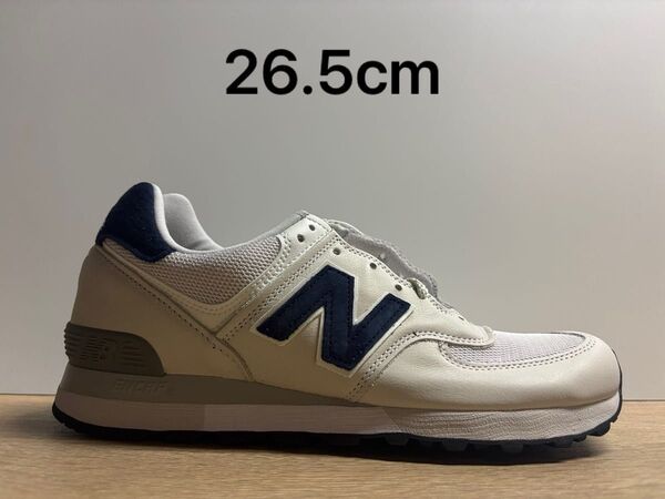 未使用 英国製 26.5cm D ニューバランス OU576LWG ホワイト/ネイビー new balance