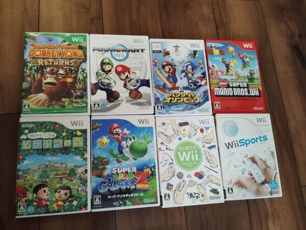【美品】動作確認済み - Wii本体、ゲームセット8個、周辺機器 Wii 任天堂 Nintendo スーパーマリオ マリオカート