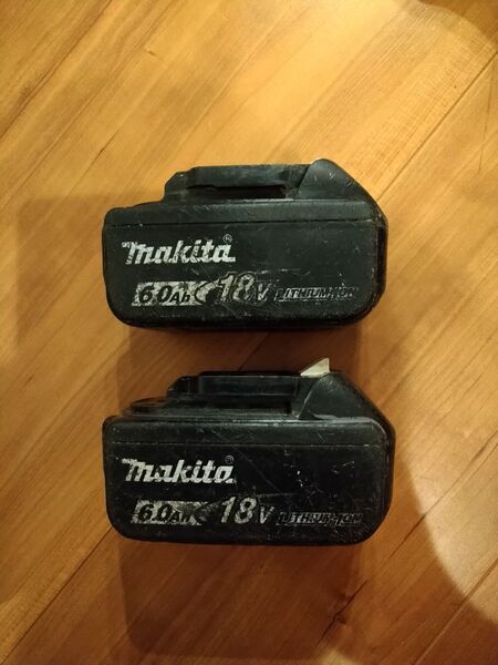 【ジャンク品】makita マキタ 純正 18v6Ah バッテリー BL1860B×2個