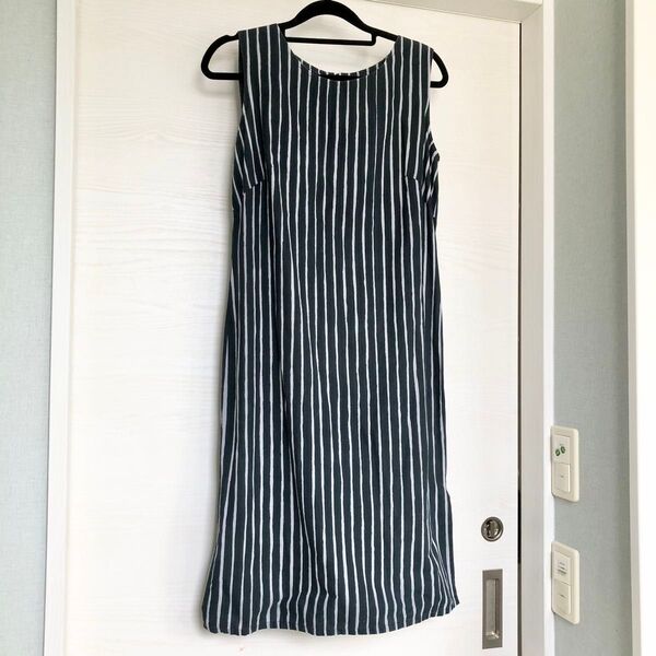 marimekko ノースリーブ ボーダーワンピース