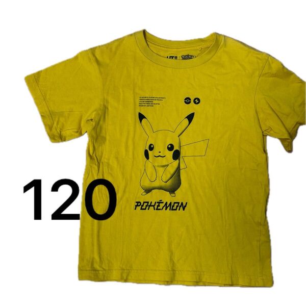 着用数回 ユニクロ UNIQLO Tシャツ 120 ポケモン Pokmon ピカチュウ キッズ 半袖 夏服 プリント