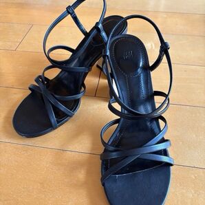 H&M ストラップヒールサンダル ブラック 36