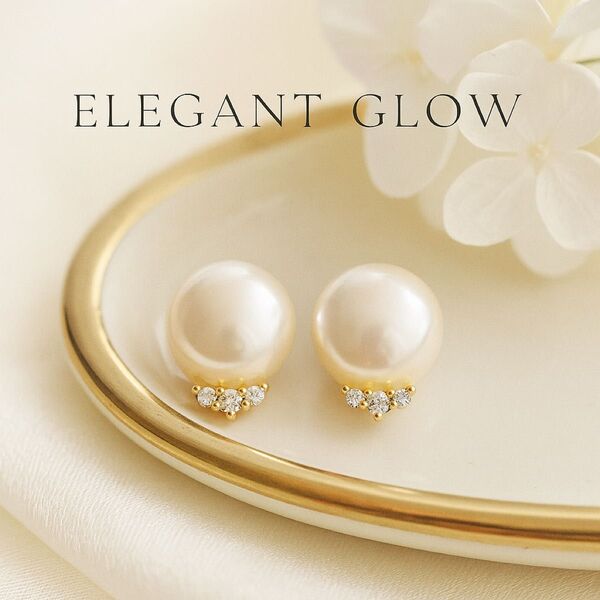淡水パール ピアス k18GP 上品 華やか 高見え 春夏アクセ