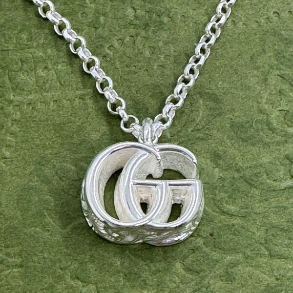 GUCCI ダブルg シルバー925 ggマーモント ネックレス 066016