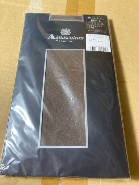 aquascutum london 80デニール サポート タイツ ダークブラウン アクアスキュータム M-L tights